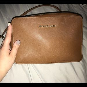 Michael Kors Brown Leather Crossbody Bag